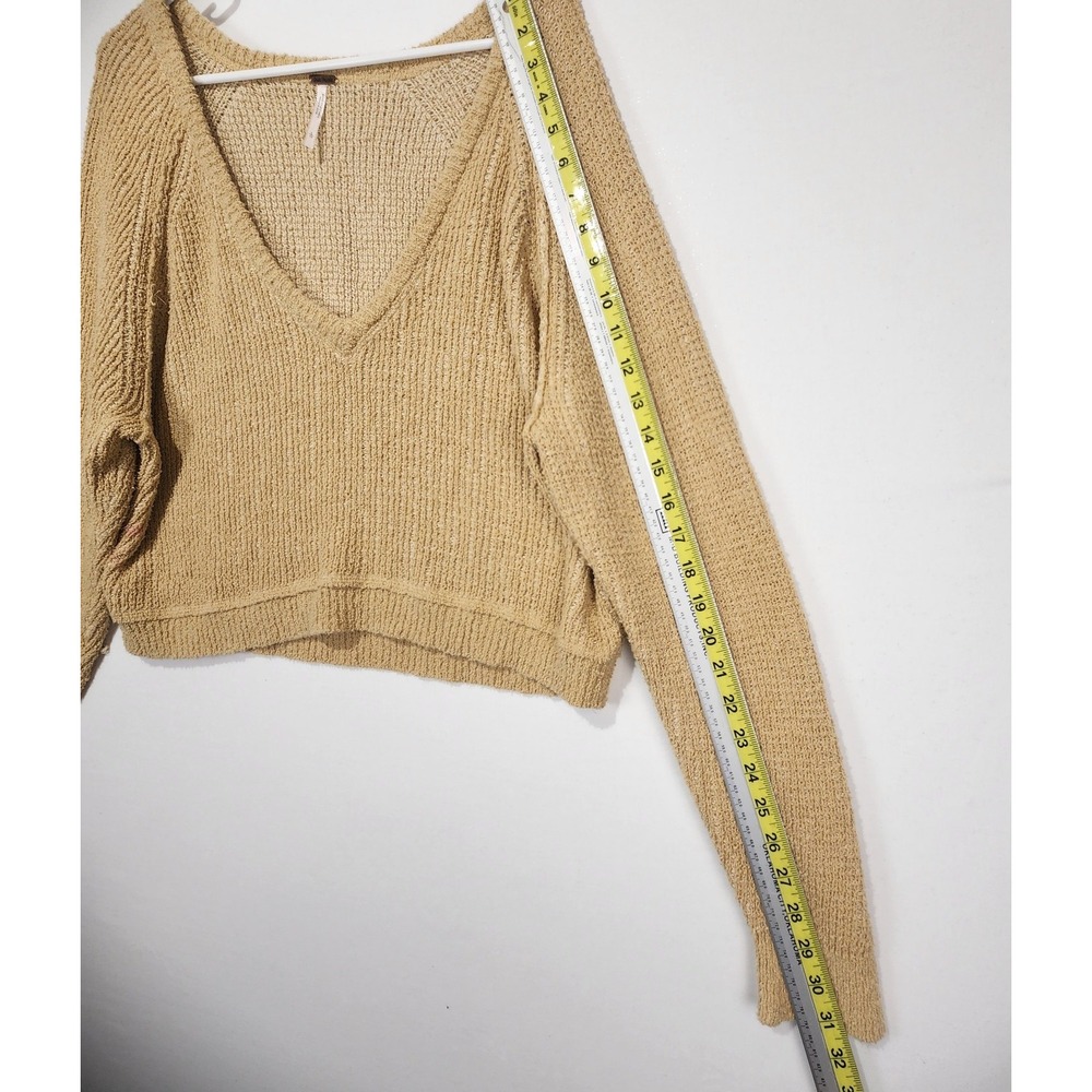 Free People Women's Cozy Chic Casual Sweater Tan Size L - Picture 5 of 7